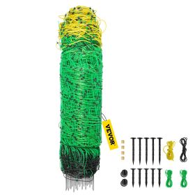 VEVOR Electric Fence Netting, 35.4" H x 164' L, PE Net Fencing with 14 Posts Double Spiked, Utility Portable Mesh for Goats, Sheep, Lambs, Deer, Hogs,