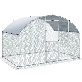 VEVOR Large Metal Chicken Coop with Run, Walkin Chicken Coop for Yard with Waterproof Cover, 6.6 x 9.8 x 6.6 ft, Dome Roof Large Poultry Cage for Hen