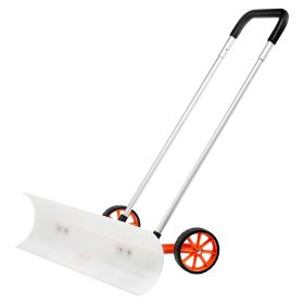 VEVOR Snow Shovel with Wheels, 37 inch Snow Shovel for Driveway, ABS Snow Shovel Pusher for Snow Removal, Heavy Duty Shovel Pusher with Wide Blade and