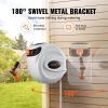 VEVOR Retractable Hose Reel Water Hose Reel 100'x1/2" 180¬∞ Swivel Wall-Mounted,Garden Water Hose Reel with 9-Pattern Nozzle,Automatic Rewind, Lock at