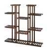 Artisasset 6-Story 11-Seat Indoor And Outdoor Multifunctional Carbonized Wood Plant Stand