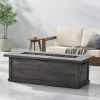 ANCHORAGE 56'' WOOD RECTANGULAR MGO FIRE TABLE GREY - 50,000 BTU