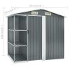 Garden Shed with Rack Gray 80.7"x51.2"x72" Iron