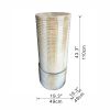 44" Tall Large Modern Cylinder Ribbed Tower Water Fountain, Contemporary Antique Finish Outdoor Bird Bath Concrete Fountain