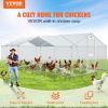 VEVOR Large Metal Chicken Coop with Run, Walkin Poultry Cage for Yard, Waterproof Cover, 19.7 x 9.8 x 6.6 ft, Peaked Roof for Hen House, Duck Coop and