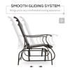 2-Person Outdoor Glider Bench, Patio Glider Loveseat Chair with Powder Coated Steel Frame, 2 Seats Porch Rocking Glider for Backyard, Lawn, Garden and