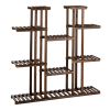 Artisasset 6-Story 11-Seat Indoor And Outdoor Multifunctional Carbonized Wood Plant Stand