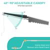 13*8FT gray retractable awning aluminum alloy bracket polyester cloth retractable