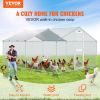 VEVOR Metal Chicken Coop, 13.1 x 9.8 x 6.6 ft Large Chicken Run, Peaked Roof Outdoor Walk-in Poultry Pen Cage for Farm or Backyard, with Water-proof C