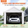 VEVOR Carport, Heavy Duty 10x20ft Car Canopy, Outdoor Garage Shelter with Removable Sidewalls, Roll-up Ventilated Windows & Doors, UV Resistant Waterp