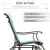 2-Person Outdoor Glider Bench, Patio Glider Loveseat Chair with Powder Coated Steel Frame, 2 Seats Porch Rocking Glider for Backyard, Lawn, Garden and