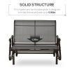 2-Person Outdoor Glider Bench, Patio Glider Loveseat Chair with Powder Coated Steel Frame, 2 Seats Porch Rocking Glider for Backyard, Lawn, Garden and