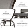 2-Person Outdoor Glider Bench, Patio Glider Loveseat Chair with Powder Coated Steel Frame, 2 Seats Porch Rocking Glider for Backyard, Lawn, Garden and