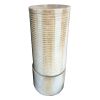 44" Tall Large Modern Cylinder Ribbed Tower Water Fountain, Contemporary Antique Finish Outdoor Bird Bath Concrete Fountain