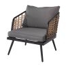 4 Pieces Patio Furniture Set, PE Rattan Wicker 4 Pcs Outdoor Sofa Set w/Washable Cushion and Tempered Glass Tabletop, Conversation Furniture for Garde