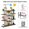 Artisasset 6-Story 11-Seat Indoor And Outdoor Multifunctional Carbonized Wood Plant Stand