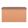 9.1' x 10.5' Outdoor Metal Storage Shed, Garden Tool Shed Storage House with Double Sliding Doors and 4 Vents for Backyard, Patio, Lawn, coffee