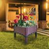 Plastic Raised Garden Bed, Planter Boxes Raised Garden Bed with Legs Planters for Outdoor Indoor Plants Elevated Garden Boxes Plant pots for Flowers,