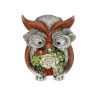 Garden Statue Owl Figurines,Solar Powered Resin Animal Sculpture with 5 Led Lights for Patio,Lawn, Garden Decor