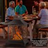 24" Pagoda-Style Steel Wood-Burning Fire Pit with Log Grate and Poker - Black High-Temperature Paint Finish