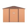 9.1' x 10.5' Outdoor Metal Storage Shed, Garden Tool Shed Storage House with Double Sliding Doors and 4 Vents for Backyard, Patio, Lawn, coffee