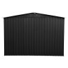 6 x 8 Ft Outdoor Storage Shed, Patio Steel Metal Shed w/Lockable Sliding Doors, Vents, Yard Tool House for Bike Lawnmower, Dark Gray