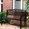 50" Iron&PVC Outdoor Courtyard Decoration Park Leisure Bench