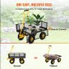 VEVOR Steel Garden Cart, Heavy Duty 500 lbs Capacity, with Removable Mesh Sides to Convert into Flatbed, Utility Metal Wagon with 180¬∞ Rotating Handl