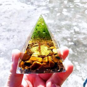 Natural Tiger Eye Orgonite Pyramid Heal Crystals Ball Energy Generator Reiki Chakra Multiplier Orgone Amethyst Meditation Stone (Ships From: China, Color: 6cm5)