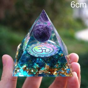 Natural Tiger Eye Orgonite Pyramid Heal Crystals Ball Energy Generator Reiki Chakra Multiplier Orgone Amethyst Meditation Stone (Ships From: China, Color: 6cm2)