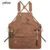 Durable Work Apron with Tool Pockets Heavy Duty Unisex Canvas Adjustable Cross-Back Straps Apron For Carpenter Painting Home BBQ