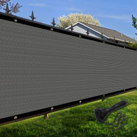 Artpuch Privacy Fence Screen Dark Grey Customized Outdoor Mesh Panels for Backyard, Balcony,Patio,Construction Site with Zip Ties (Color: Dark Grey, size: 6x17 ft)