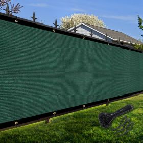 Artpuch Privacy Fence Screen Dark Green Customized Outdoor Mesh Panels for Backyard, Balcony,Patio,Construction Site with Zip Ties (Color: Dark Green, size: 3x211 ft)