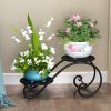 2-Tier Metal Plant Stand Storage Rack Shelf Flower Pot Holder Display Shelf