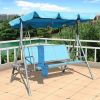 3 Person Patio Swing Seat with Adjustable Canopy for Patio, Garden, Poolside, Balcony