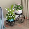 2-Tier Metal Plant Stand Storage Rack Shelf Flower Pot Holder Display Shelf