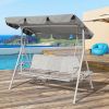 3 Person Patio Swing Seat with Adjustable Canopy for Patio, Garden, Poolside, Balcony